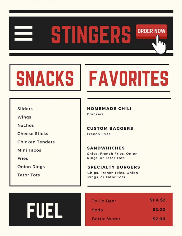 Our Menu - Stingers Bar and Grill